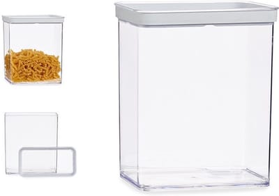 Gondol Plastics Voorraad bus - transparant - 3,3 liter - 21 x 10 x 23 cm - met deksel -voorraadbus - voorraad bakjes