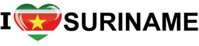 Sticker - I love Suriname - 19 x 4 cm - Suriname - landenthema