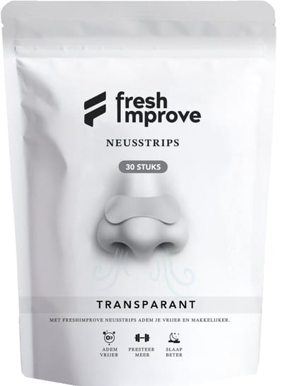 FRESH IMPROVE® Premium Transparante Neusstrips – 30 stuks – Extra sterk Anti-snurk & Sportprestaties