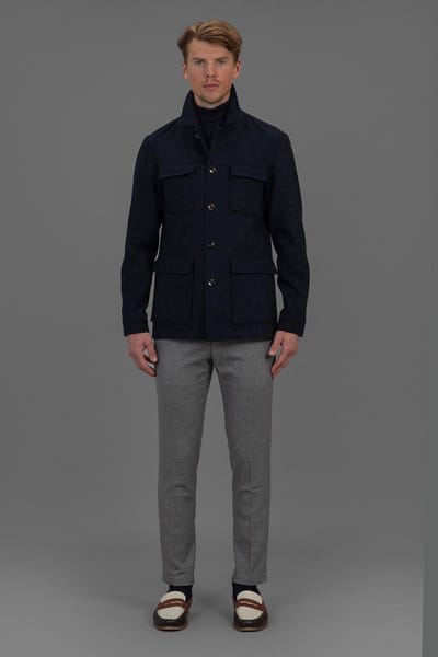 Laurent Vergne - Jas - Blauw - 4-zakken - Maat 46