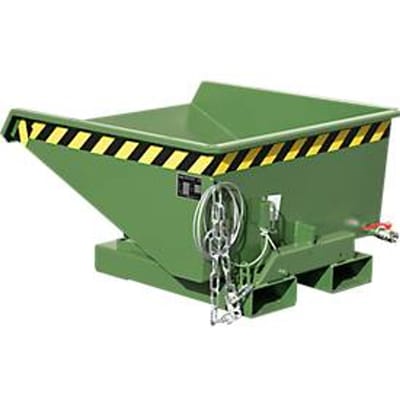 Mini spanencontainer type EXPO-E 225, kabelbediend kantelproces, capaciteit 0,225 m³, tot 750 kg, resedagroen RAL 6011