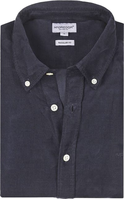 McGregor Overhemd Corduroy Donkerblauw (navy) - Maat M - Heren - Ribstructuur - Volwassen mannen