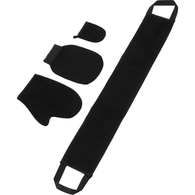 4 stuks Dubbelzijdige Flocking Zelfbruiningshandschoen Applicator Kit Exfoliërende Handschoen Ruglotion black