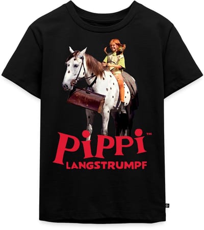 Pippi Langkous Pippi Rijdt Op Kleine Witte Premium T Shirt Kinderen