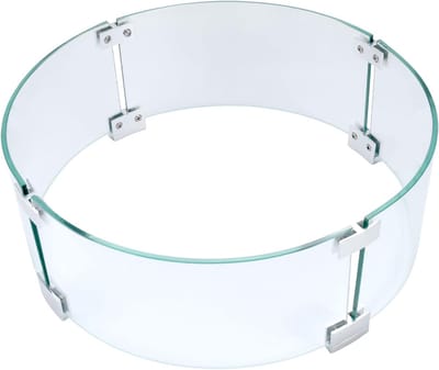 Glazen Windscherm voor Vuurkorf en Lasbak - Set met Gehard Glas