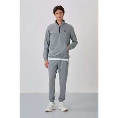 Heren Sweatshirt en Broek Set met Rits aan de Voorkant