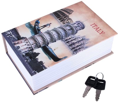 JHUBERS- Boeksafe Vintage Stijl - Verstevigd Karton/Metaal - Met 2 Sleutels - Verborgen Opbergruimte - Voor Thuis/Kantoor/Reizen - Luxe Design - Versteekboek
