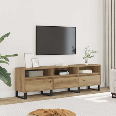 vidaXL Tv-meubel 150x30x44,5 cm bewerkt hout artisanaal eikenkleur