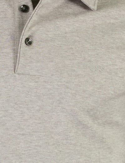 BOSS Black poloshirt grijs katoen normale fit