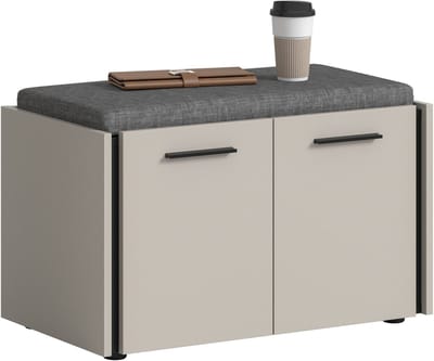 Sitzbank met kussen - Moderne opbergbank voor hal of garderobe - Kasjmier kleur - 75x42x40cm