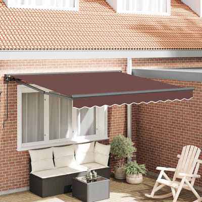 vidaXL - Zonnescherm - Frame - Bruin - 350 - x - 250 - cm - Polyester - met - PU-coating