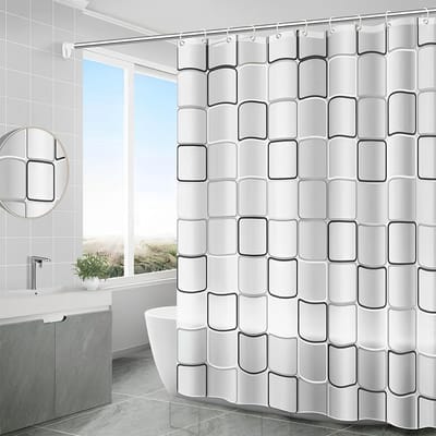 MTTproducts- Douchegordijn 200x200 cm - Waterdicht - Anti-schimmel - Wasbaar - Antibacterieel - Inclusief 16 Ringen - Badgordijn
