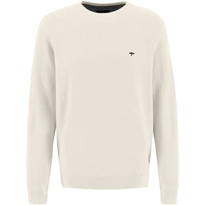 Fynch-Hatton Trui Ronde Hals Fine Structure Off White / male