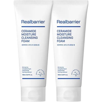 Real Barrier Ceramide Vochtige Reinigingsschuim Set 150ml ×2 white