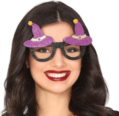 Fiestas Guirca - Feestbril - Heksenhoed - Halloween - Halloween accessoires - Halloween outfit - Halloween brillen - Halloween Kostuum