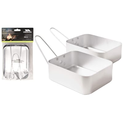 Trespass Rommelige aluminium messentin (Pakket van 2) (Zilver)