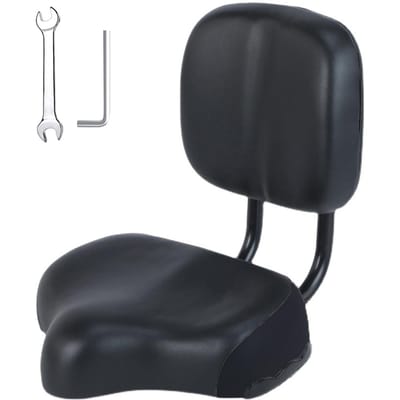 Selle de vélo de grande taille Siège de vélo confortable Remplacement de siège de vélo large coussin de vélo rembourré en mousse à mémoire de forme rose
