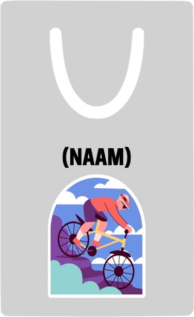 Hacebo® - Mountainbike met eigen naam metalen boekenlegger - Sport - Mountainbiker - Sport Bladwijzer boekenleggers - 7.6 cm x 5cm