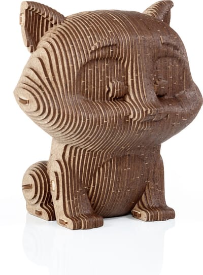 Eco Wood Art Modelbouwpakket Spaarpot Kat - 3D Puzzel - Bouwpakket Volwassenen - DIY - Hout