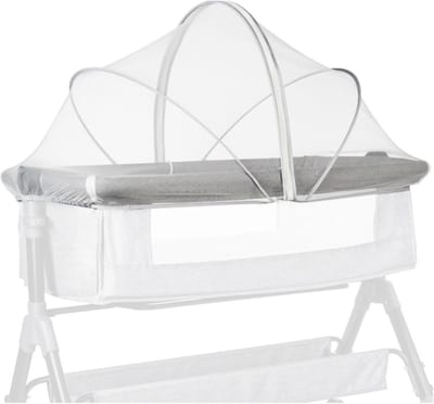 "Klamboe - Muggennet - Klamboe Bed - 95x55cm - Universeel Babynest voor Wieg en Ledikant – Ademend Muskietennet met 2-Wegrits en Elastische Steun – Geschikt voor Mini Wieg, Bedside Sleeper en Box - Wit"