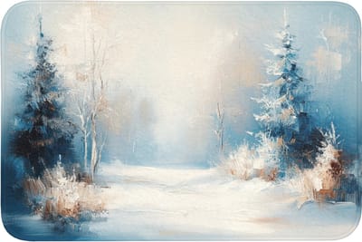 Badmat 90x60 cm - Antislip - Bos - Winter - Natuur - Abstract - Sneeuw - Badmatten voor badkamer - Badkamermat - Douchemat - Badkamer mat