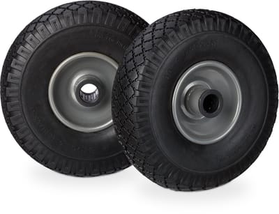 4x steekwagenwiel - set - stalen velg - anti lek - 25 mm as - 150 kg