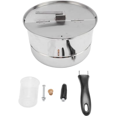 Machine à pop-corn pour cuisinière à gaz et électrique, en acier inoxydable, avec manivelle L