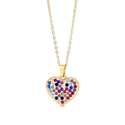 WeLoveSilver - ketting - hartvormige hanger - chirurgisch staal - 44 cm