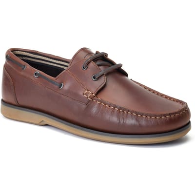 Base London Stern Leder Heren Bootschoenen Burnt Brown