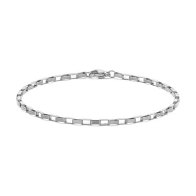 7FB-0822 – Frank 1967 – Heren Armband – Stalen Schakelarmband – Zilverkleurig – Mat