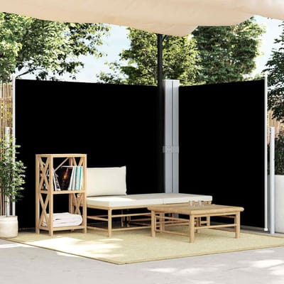 vidaXL - Windscherm - uittrekbaar - 180x600 - cm - zwart