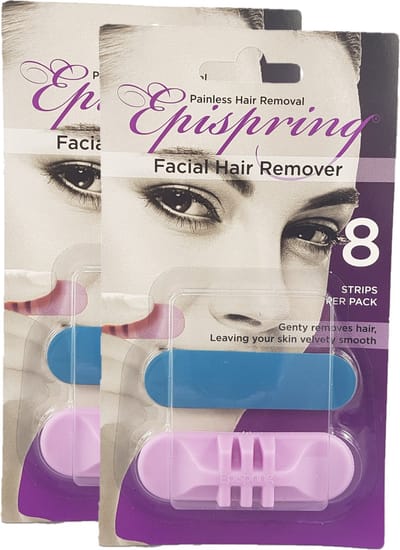 2x Epispring voordeelpak - Pijnloze gezichtsontharing - Ontharen - 2 x 8 strips - Ontharingspads