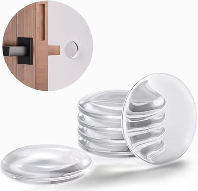 Stootdoppen - Deurknop Wandbeschermer - Ronde Rubberen Stootstoppers - Zelfklevend - Voor Deurklinken en Douchedeuren - Transparant - 6 stuks