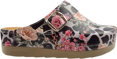 Dina Medische klompen - Werkklompen - Zorgklompen - PU klompen met kunststof zool - Ziekenhuis klompen - Dames klompen - Leopard Rose - maat 36