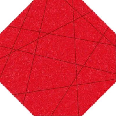 8-Hoek lijnen vilt onderzetters - Rood - 6 stuks - 9,5 x 9,5 cm - Tafeldecoratie - Glas onderzetter - Cadeau - Woondecoratie - Woonkamer - Tafelbescherming - Onderzetters Voor Glazen - Keukenbenodigdheden - Woonaccessoires - Tafelaccessoires