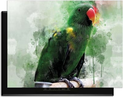 KitchenArt - Jungle Parrot - Inductie Beschermer - 78x52 cm - Kookplaat Beschermer - Luxe Afdekplaat Inductieplaat - Anti-slip & Oprolbaar - Beschermmat Inductiekookplaat