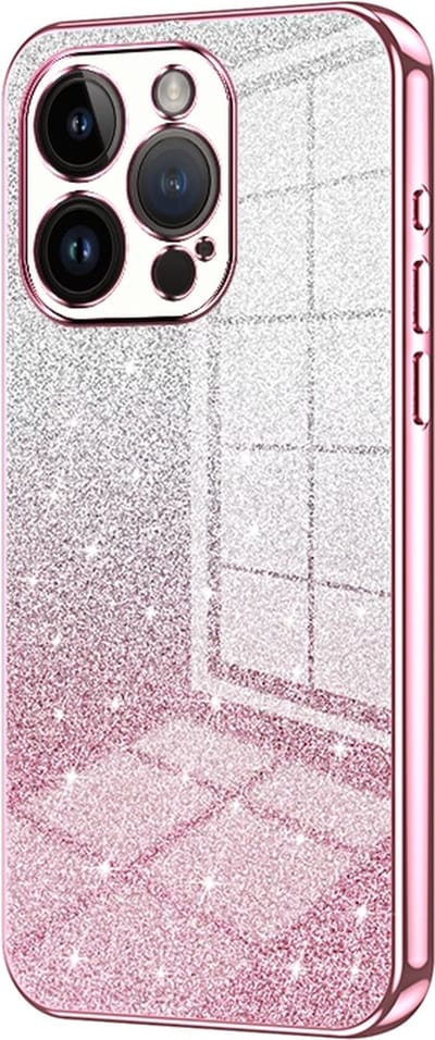 iPhone 12 PRO Hoesje - Siliconen Glitter Case Back Cover - Magsafe Compatible - Roze - Provium