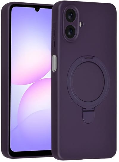 Telefoonhoesje geschikt voor Samsung Galaxy A07 4G - Magnetische Backcover met Ringstand - Geschikt voor MagSafe-accessoires - FuturiQ - Grape Purple