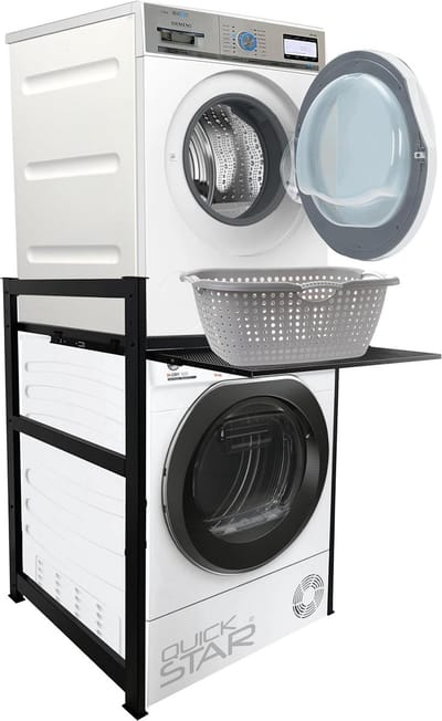 Wasmachine Rack met Uitschuifbare Lijst voor Droger en Opslag