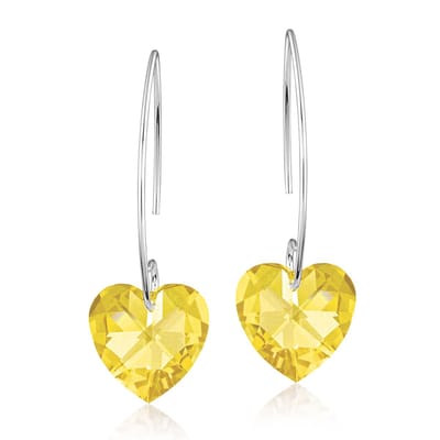 Montebello Oorbellen Pippa HZ50 - Swarovski Hart - 925 Zilver Gerhod. - Ø14mm - 40mm