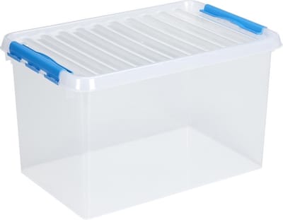 Sunware Q-Line opbergbox 62L - 60x40x34 cm - Transparant/Blauw