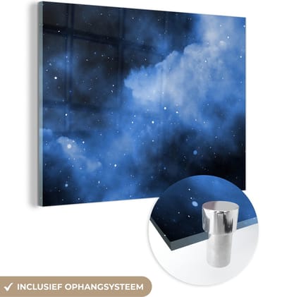 MuchoWow® Glasschilderij 120x90 cm - Schilderij acrylglas - Sterren - Ruimte - Heelal - Foto op glas - Schilderijen
