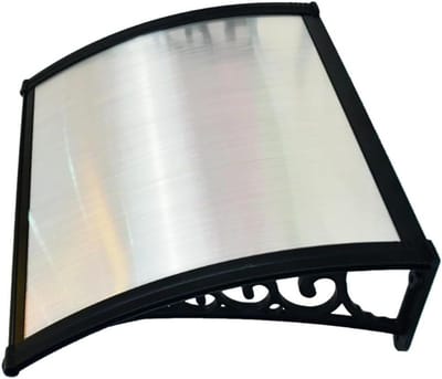 Modulaire Luifel - Regenkap Deur - Bescherming Buiten - Polycarbonaat Constructie - 120 x 100 cm - Zwart