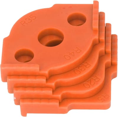 Radius Jig Sjablonen - Router Mallen - Houtbewerking Hoeken - 8 Radius Maten - R5 tot R40 - Oranje