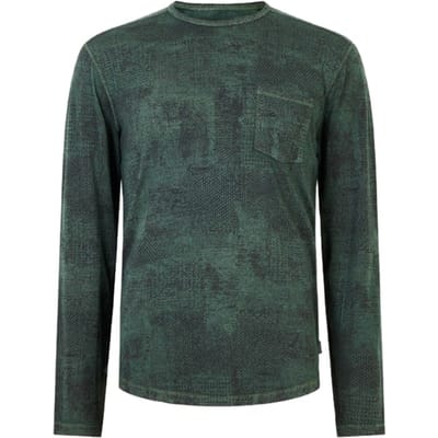 John Varvatos Atkins Ls Chipped Wall Printed Burnout C Dried Sage Maat: S | Longsleeves Outlet | Heren | Groen