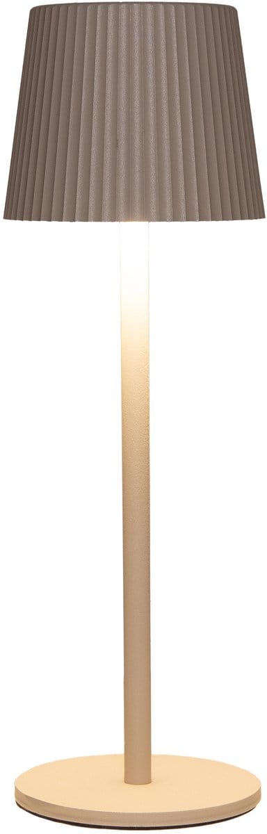 Anna Collection Portable tafellamp Glambiance - beige/zand - 27 cm - aanraaksensor - draadloos/oplaadbaar met USB - binnen/buiten