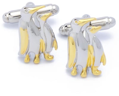 Manchetknopen - Penguin Paartje Goud en Zilver