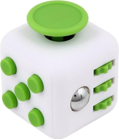 Kwalitatieve Fidget Cube / FriemelKubus | Anti Stress Speelgoed | Fidget Toy - Wit-Groen - AWR