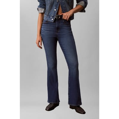 Calvin Klein High Rise Flare Midtown Jean Midtown Blue Taglia: W27 Short | Pantaloni Outlet | Donna | Blu