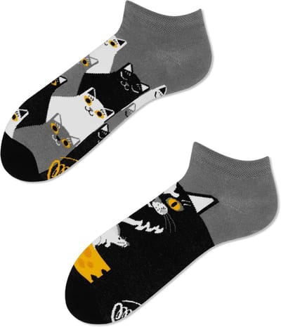 Many Mornings unisex enkelsokken - Black Cat low - Unisex - Maat: 39 - 42